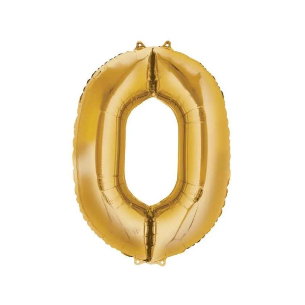 Folienballon Gold - Zahl 0 - Grösse 86 cm