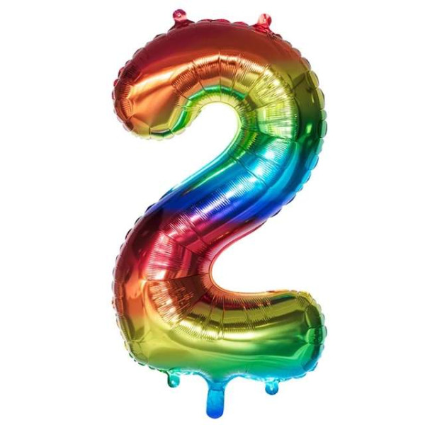 Zahlenballon 2 - 86cm - Rainbow