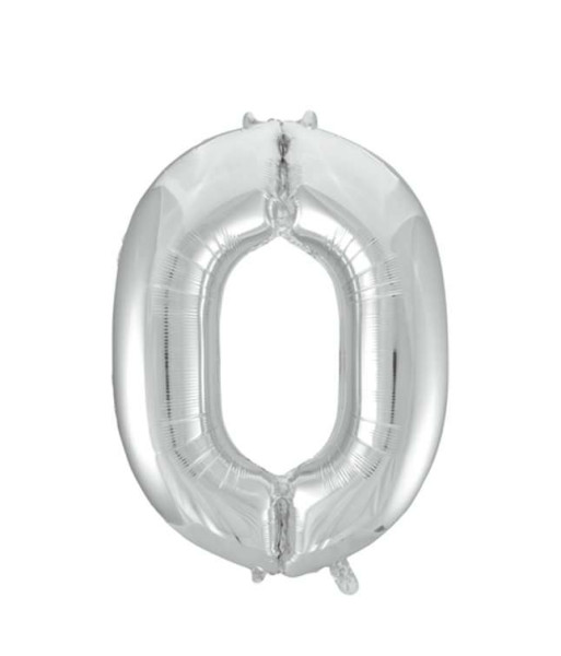 Folienballon Silber - Zahl 0 - Grösse 86cm