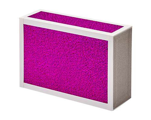 Cigarbox Glitter - lila - mit weissem Gewebeband