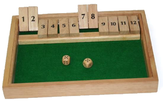Shut the Box 12er - das Klapp Thekenspiel