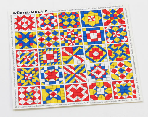 Vorlage mit Mustern zum Würfelmosaik 36er