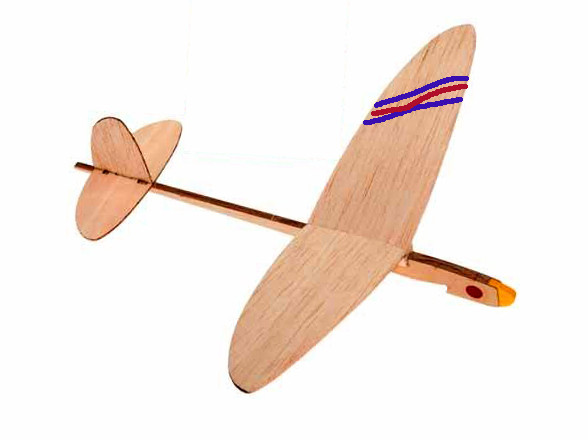 Flieger aus Balsaholz Modell 3 - Mit Gummischleuder