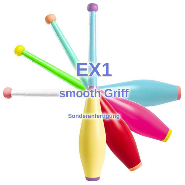 EX1 Jonglierkeule Sirius - mit glattem Griff - Sonderanfertigung
