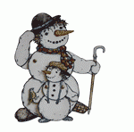 Hampelmann Bastelbogen - Schneemann