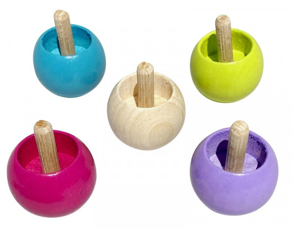 Stehaufkreisel Set mit 4 pastellfarbenen plus 1 natur