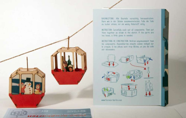 Holz Grusskarte 3D - Gondel