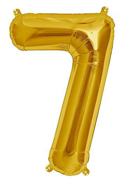 Folien-Ballon 35cm, gold, Ziffer 7