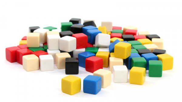 100 Spielwürfel unbeschriftet - 16mm