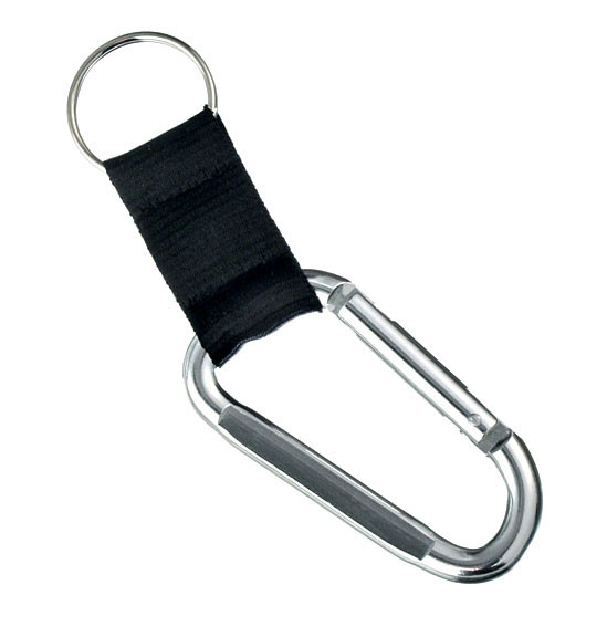 Schlüsselanhänger Karabiner mit Stoffbandage und Schlüsselring