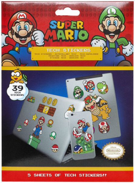 Super Mario Tech Sticker - Set mit 39 Stk
