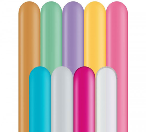 Modellierballons - Qualatex 260Q - Künstlermischung, 100Stk