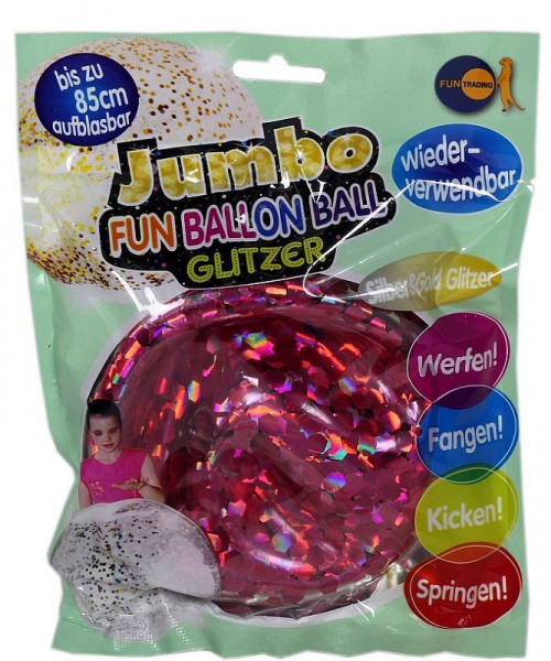 Jumbo Fun Ballon Glitzer- Aufblasbarer Bubble Ball