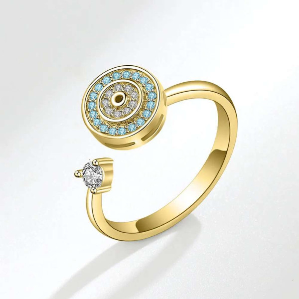 Fidget Ring goldfarben - mit rotierendem Kreis