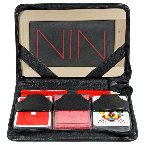 Jasskarten Set Kunstleder - schwarz