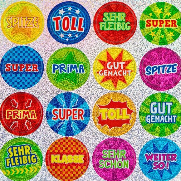 Lehrersticker Cool Style - Set mit 80 Lob-Aufkleber