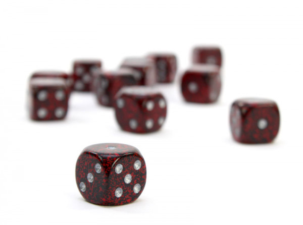 Sparkled Dice - Silver Volcano 16mm (Set mit 12 Würfeln)