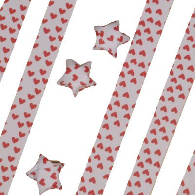 Glückssternchen Papierstreifen - Herzen