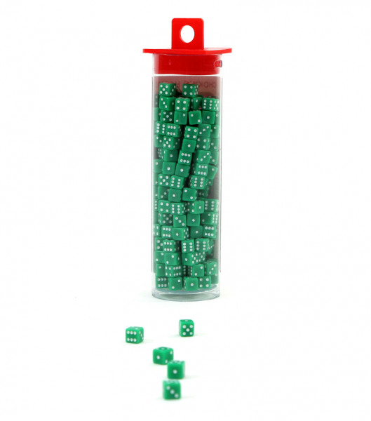 Miniatur Würfel 5mm - grün - Röhrchen mit 200 Würfeln