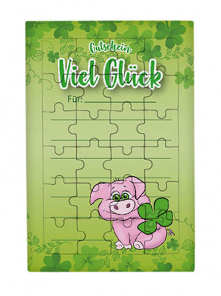 Puzzle Gutschein - Glücksschwein
