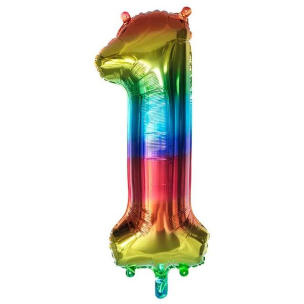 Zahlenballon 1 - 86cm - Rainbow