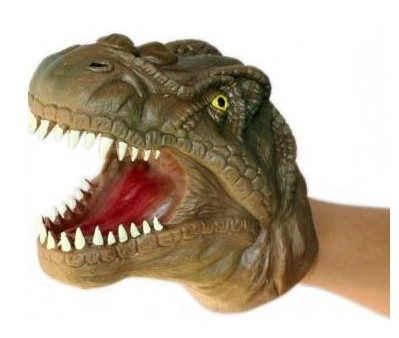 Handpuppe Dino oder Krokodil aus Kunststoff