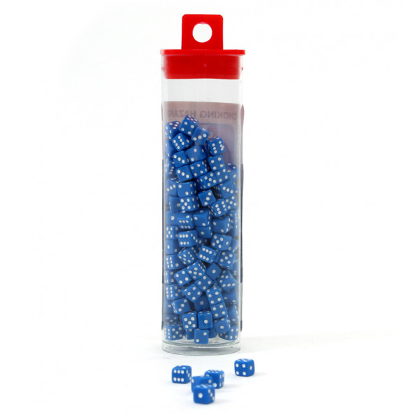 Miniatur Würfel 5mm - blau - Röhrchen mit 200 Würfeln