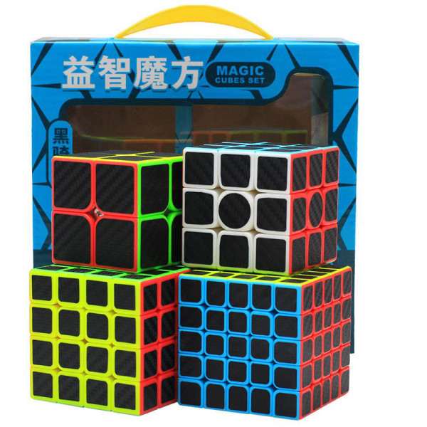 Speedcube - Carbon Fiber Geschenk-Set 2x2 bis 5x5