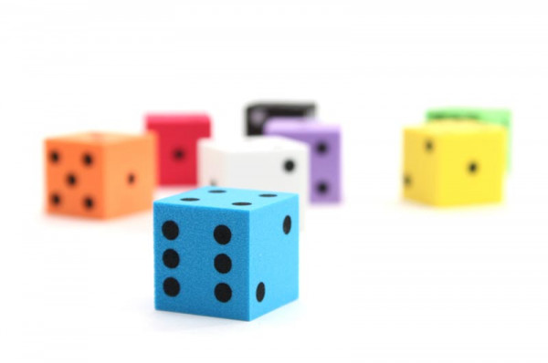 Schaumstoff-Würfel mit Punkten Grösse 25mm