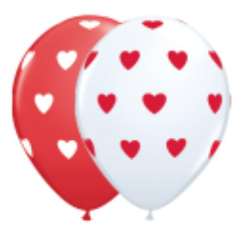 Luftballon mit Herzen Aufdruck 30cm - Set mit 50Stk