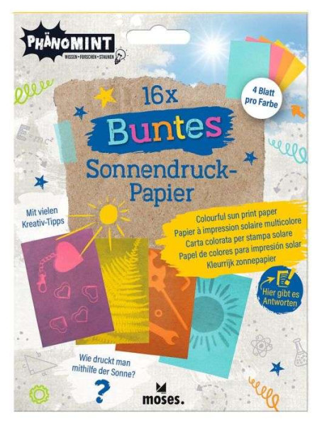 Sun Print Paper farbig - buntes Sonnendruckpapier