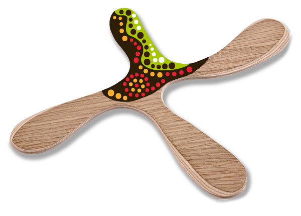 Tiwi - Vierflügler Holz Bumerang R