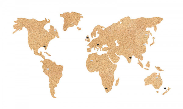 Weltkarte Kork - Pinwand