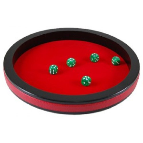 Würfelteller 30cm, Velours rot