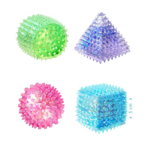 Squeeze Bälle Shapes - Glitzer mit Maltose - Set mit 2 Stück