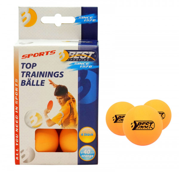 Tischtennis Bälle Turnierbälle 3-Stern, orange (6 Stück)