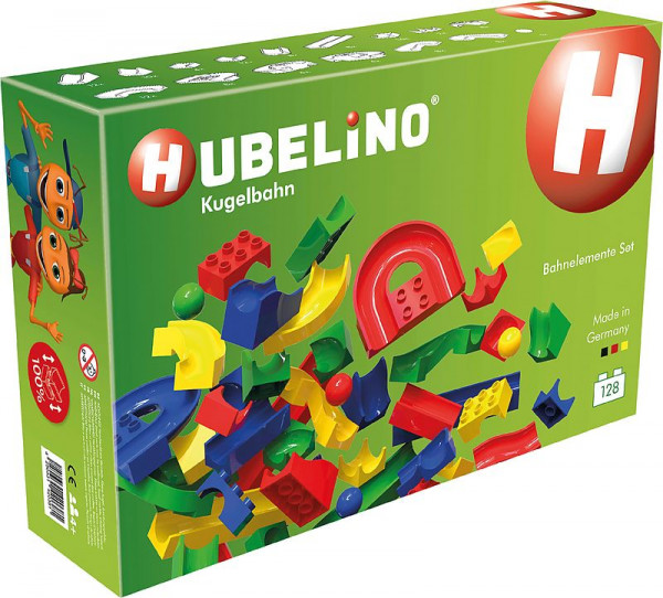 Hubelino Kugelbahn Set - 128-teiliges Bahnelemente Set