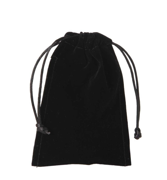 Samtbeutel Gross (9,5x14cm) - schwarz