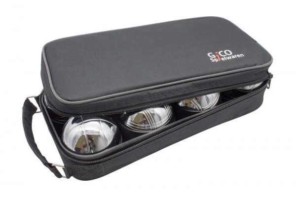 Set mit 8 Boule-Kugeln aus Stahl inkl. Tragetasche