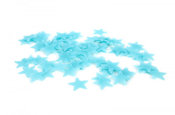 Blaue Leuchtsterne 3cm - Set mit 100 Stück