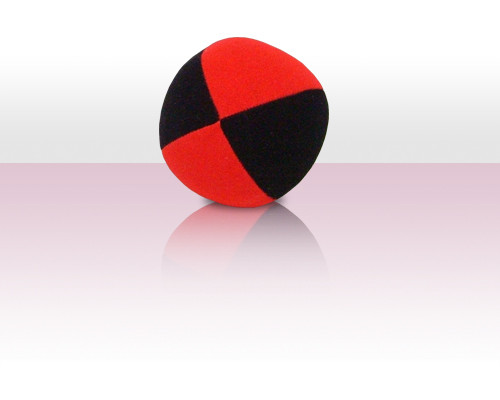 Jonglierball Beanbag Velours - rot mit schwarz