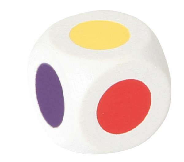 Farbwürfel 16mm - Würfel mit Farbpunkten