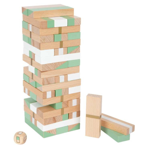Stapelspiel Wackelturm mit Würfel - farbig