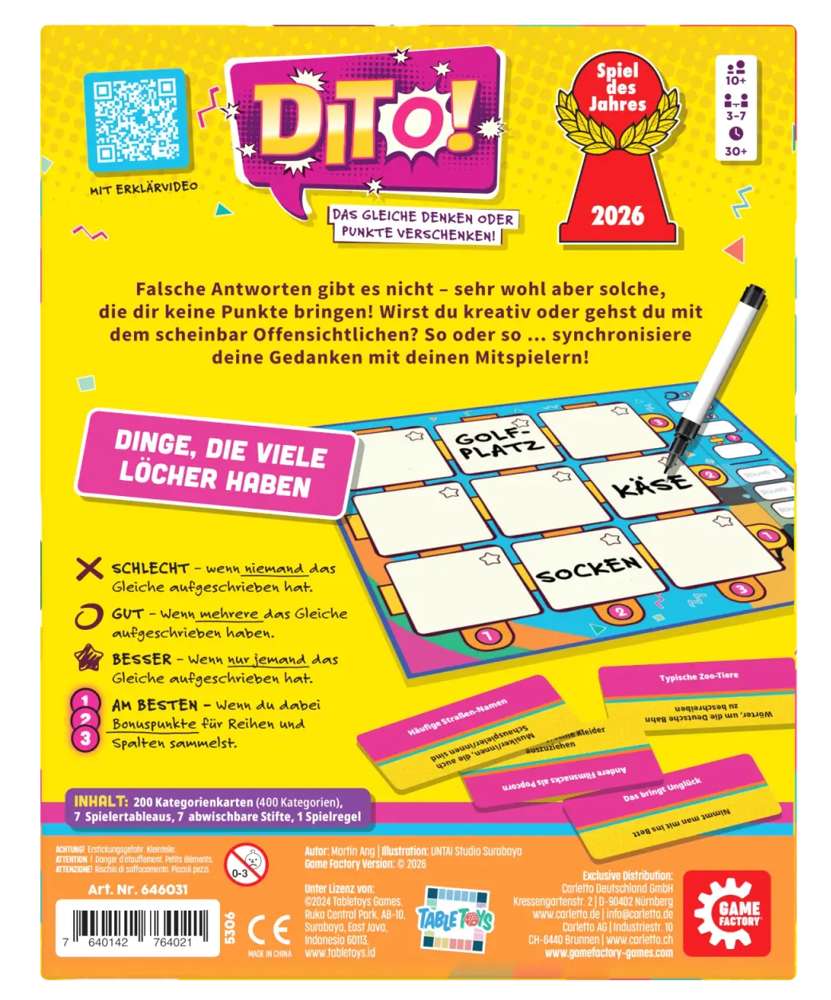 Dito - ebenso - kommunikatives Partyspiel - Spiel des Jahres 2026 Bild 1 51280