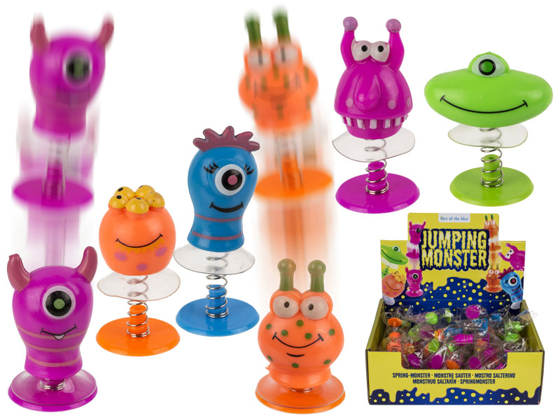 Springmonster mit Saugnapf und Feder