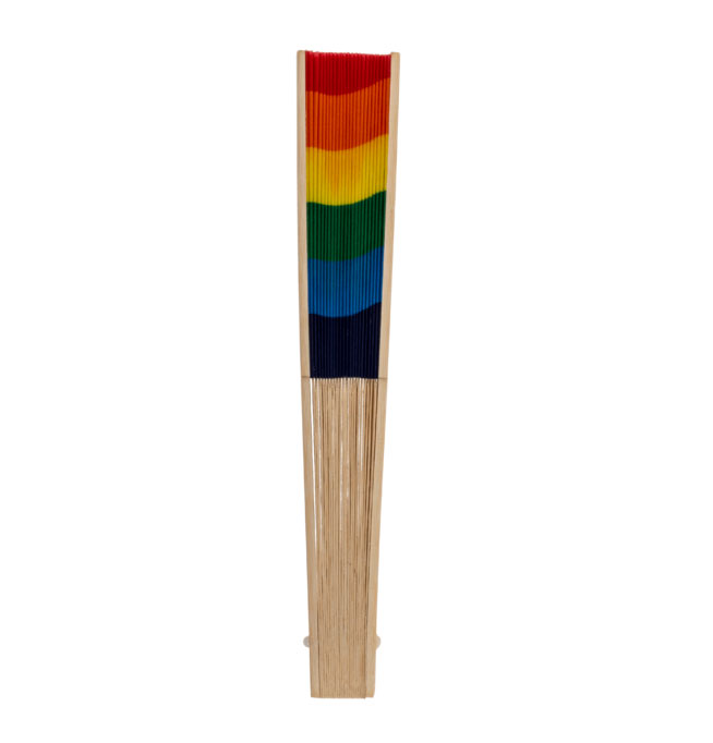 Bambus-Fächer Regenbogen, ca.21cm
