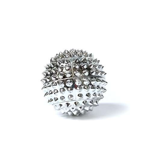 [50713] Magnetischer Igelball 3,2cm - silber - Massageball und Skilltoy