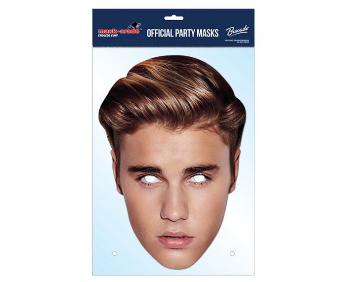 Justin Bieber Maske aus Karton