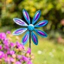 Metall Windspiel - Einzelne Blume - lila-blau