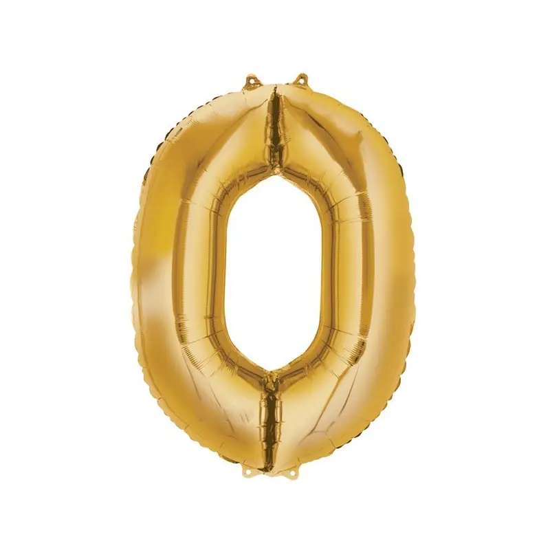 [51127] Folienballon Gold - Zahl 0 - Grösse 86 cm
